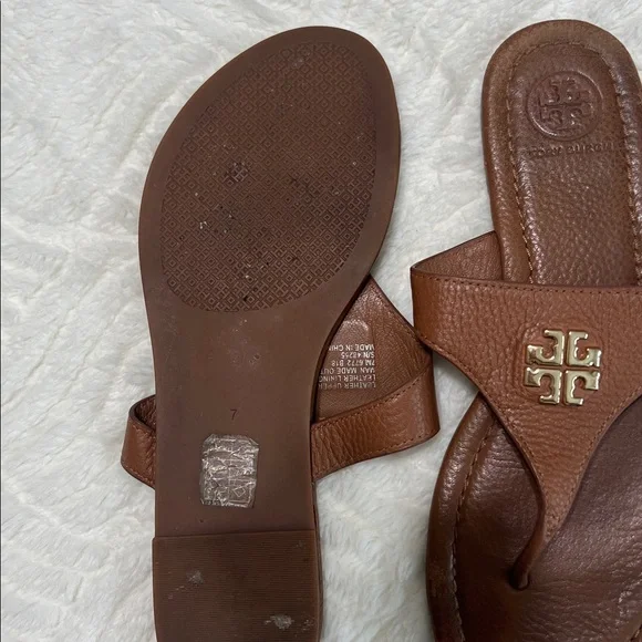 Tory Burch “Jolie” Leather Thong Sandals – Cognac Brown | Sz 7 - Picture 7 of 10